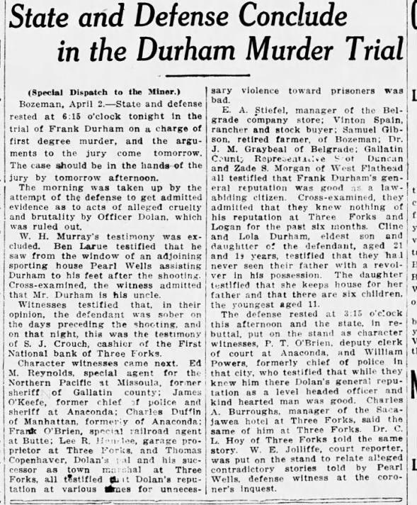 Clipping from The Butte Miner